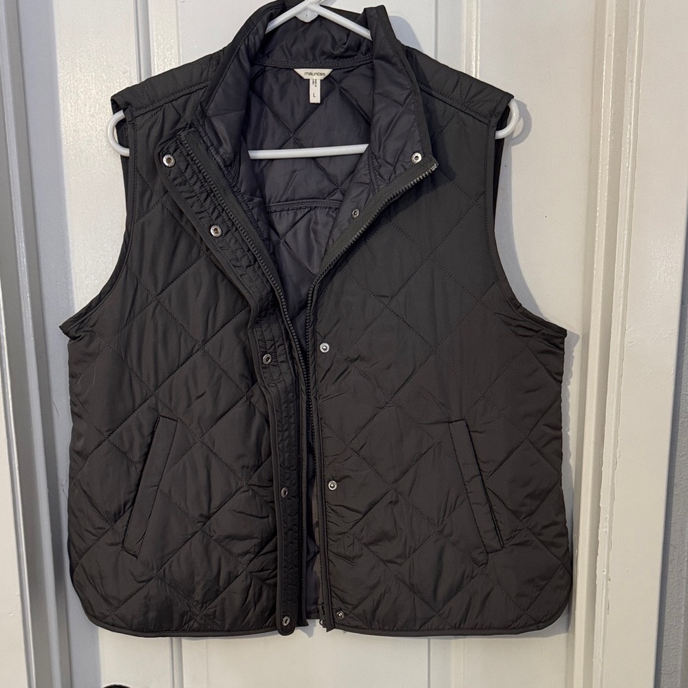 Maurices Women's Black Quilted Vest